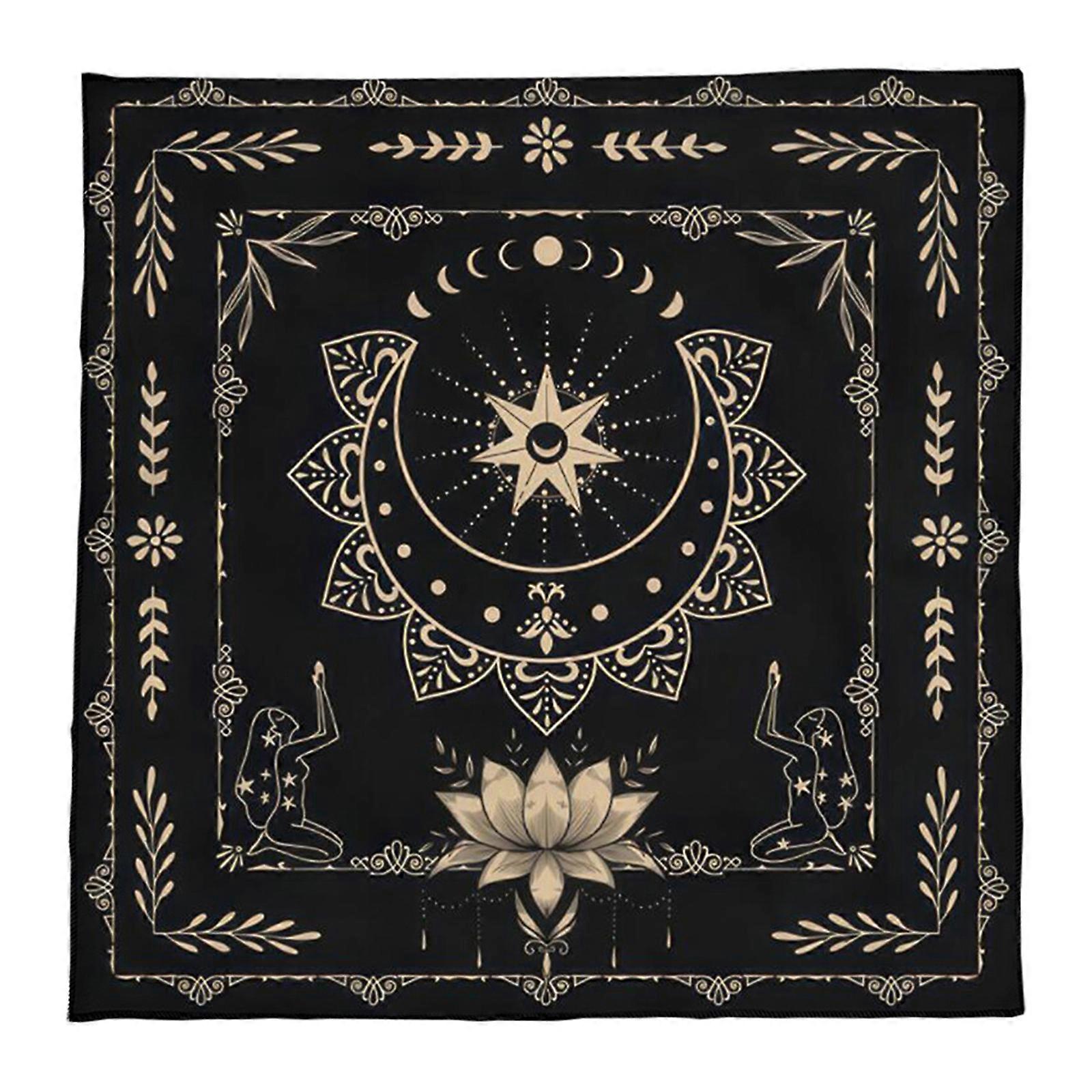 Square Flannelette Tarot Altar Cloth Board Game Pad Astrological Oracles Pad Table Cover Card Mat Divinations Tablecloth D 60x60cm