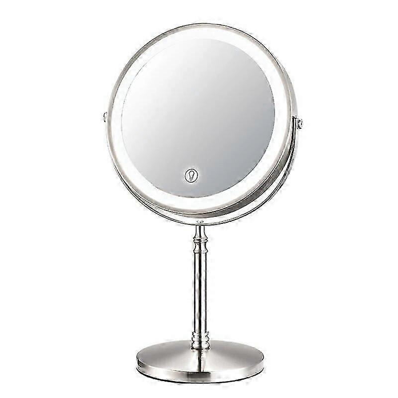 8 Inch Gold Makeup Mirror With Light USB Charging 10X Magnifying Vanity Mirror Backlit Adjustable Light Standing Cosmetic Mirror