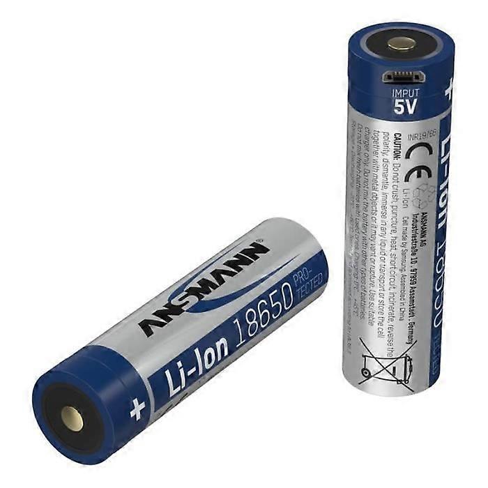 Batterie Li-Ion 18650 avec 2600 mAh et prise de charge Micro-USB