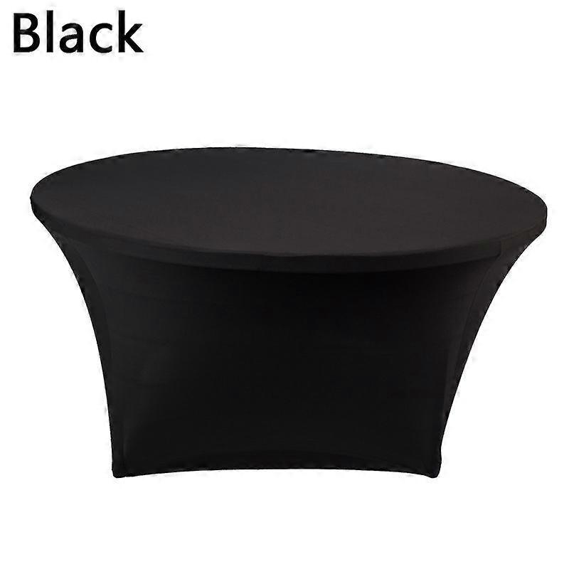 1PC Table Cover Solid Color Table Mat Round Tablecloth Elastic For Cocktail table Party Supplies
