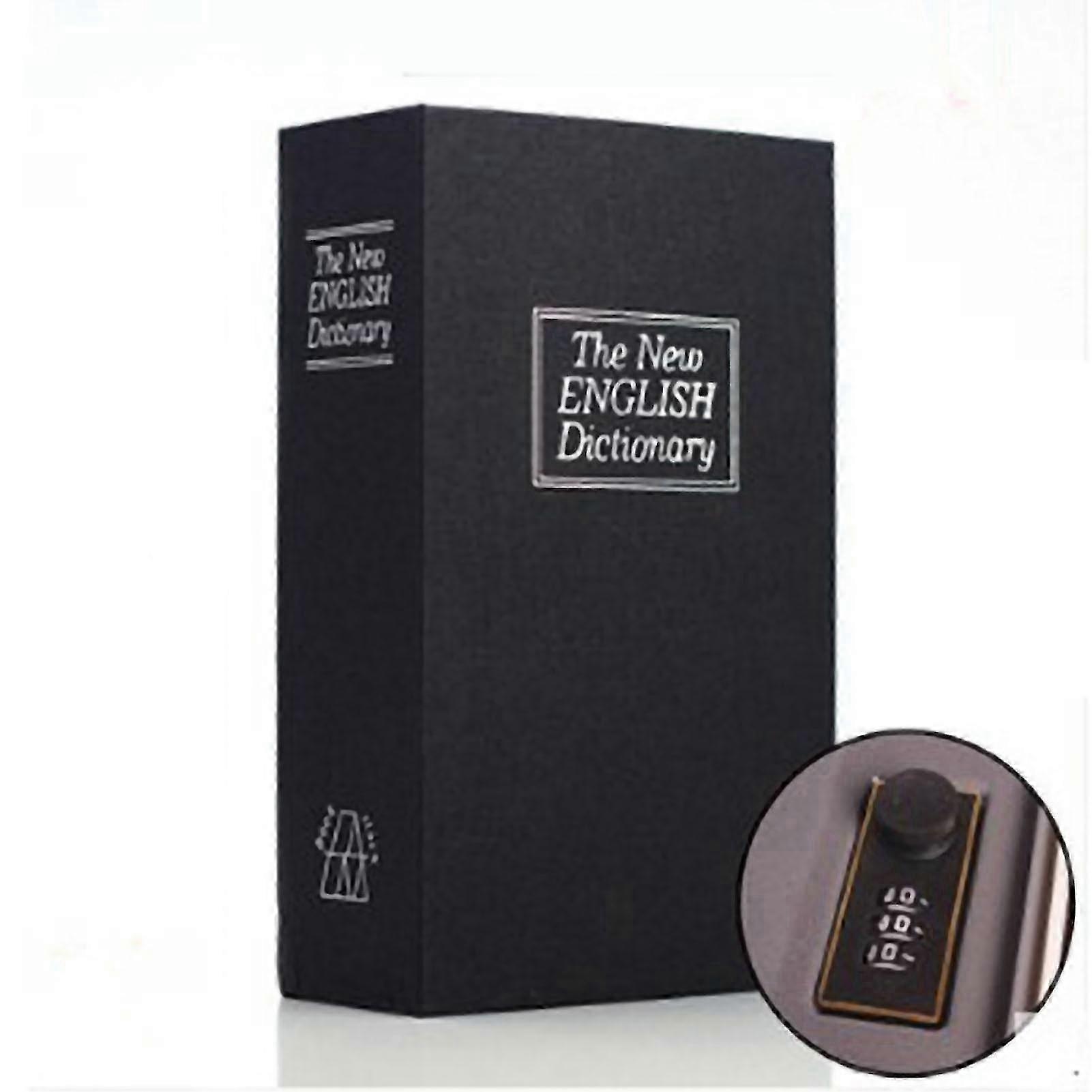 Diversion Book Safe Medium Size Thickened Inner Wall Highly Simulated Book Safe Combination Lock for Money Valuables Black Medium Size
