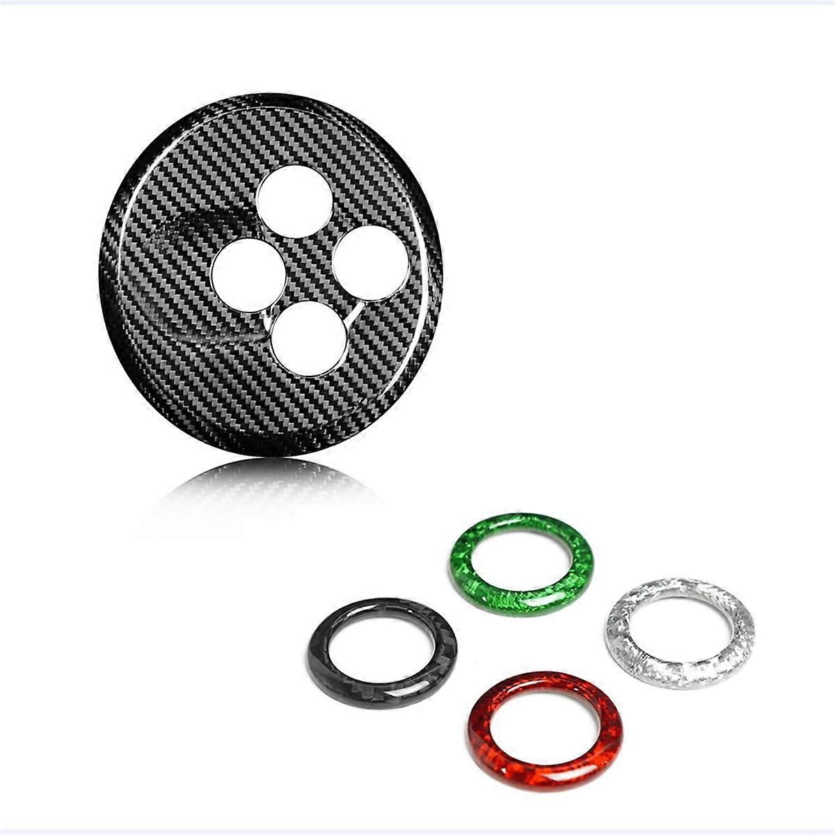 Real Hard Carbon Fiber Car Gear Shift Button Frame Sticker for 595 695 2012-2023