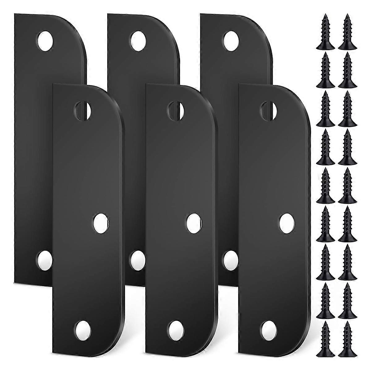 6 Pcs Hinge Filler Plates for Door Edge Black