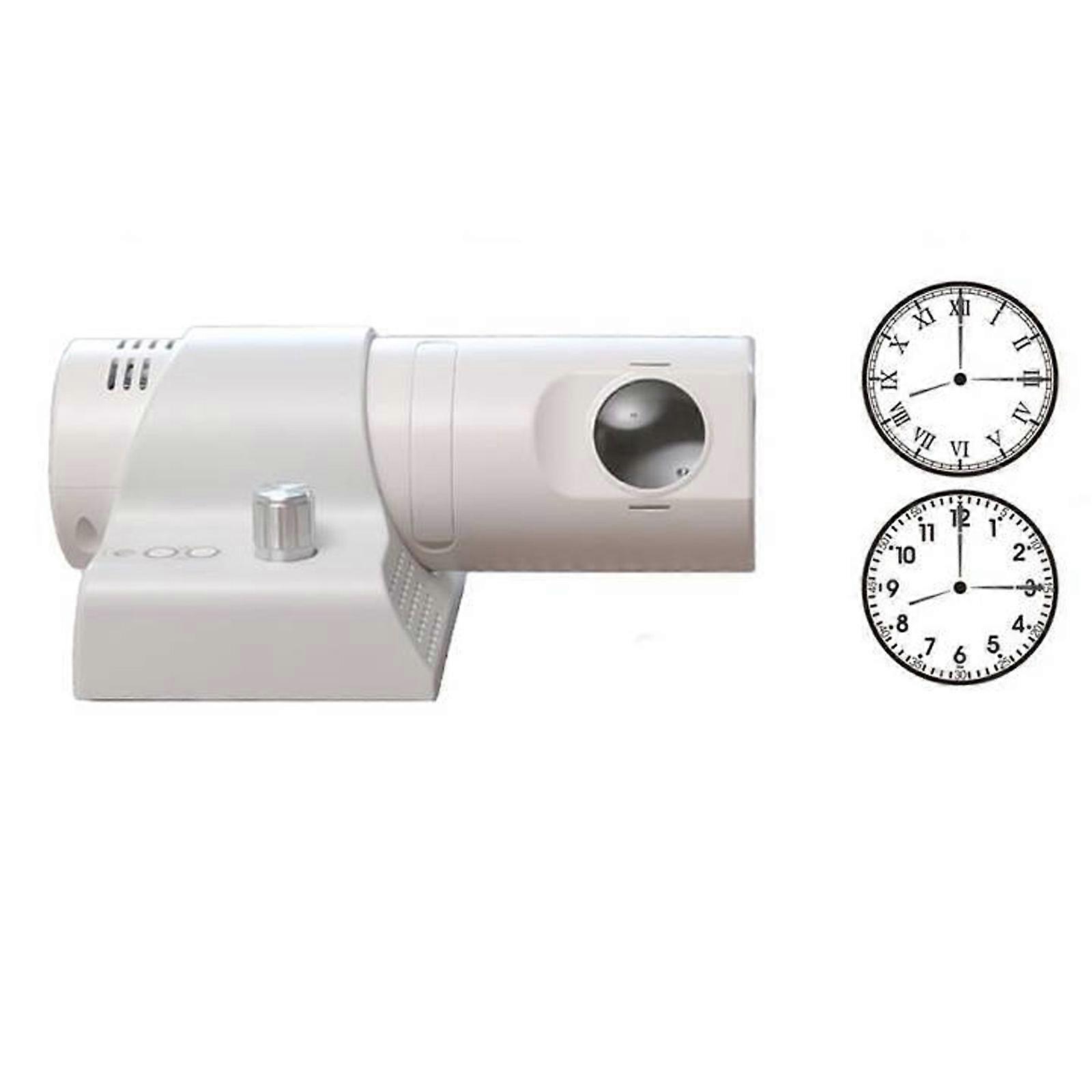 Wall Mountable Projection Clock with Adjustable Display Brightness and Two Numeral Dials Switchable for Bedroom Ceiling  White