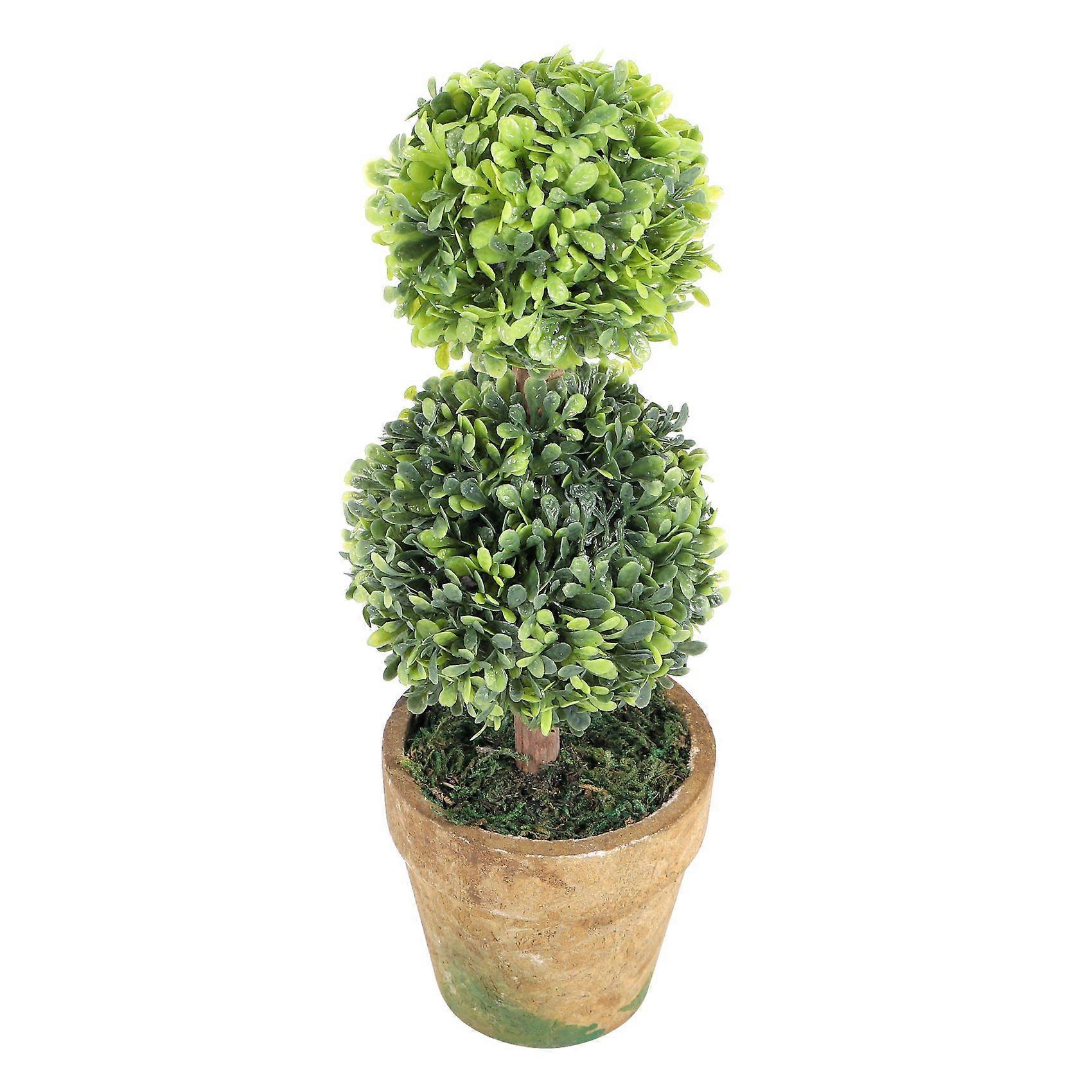 Artificial Plastic Trees In Pots Plant Potted Decor Pattern:Two Ball