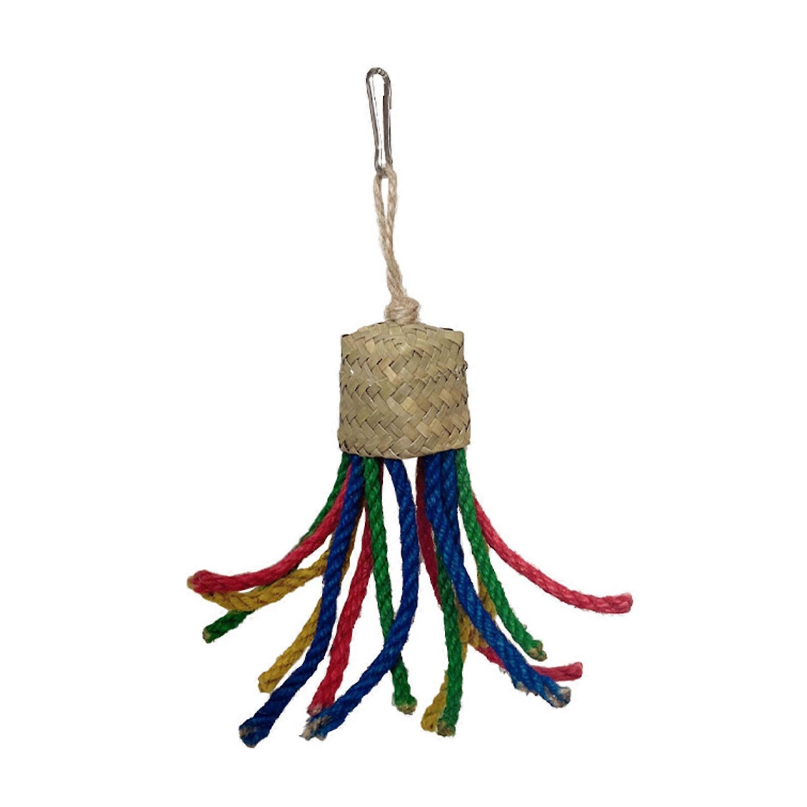Bird Chew Toy Chewing Colorful Rope for Chinchillas Guinea Pigs Squirrels Timothy Swing Improves Dental Health