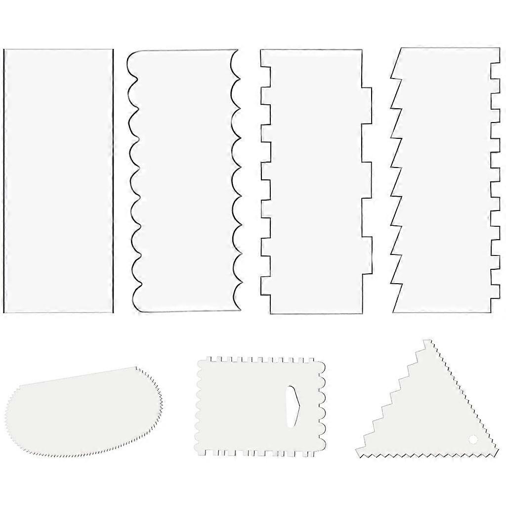 7 Pcs Cake Scraper Cake Smoother Dough Scraper Set for Bread Dough Cake Fondant