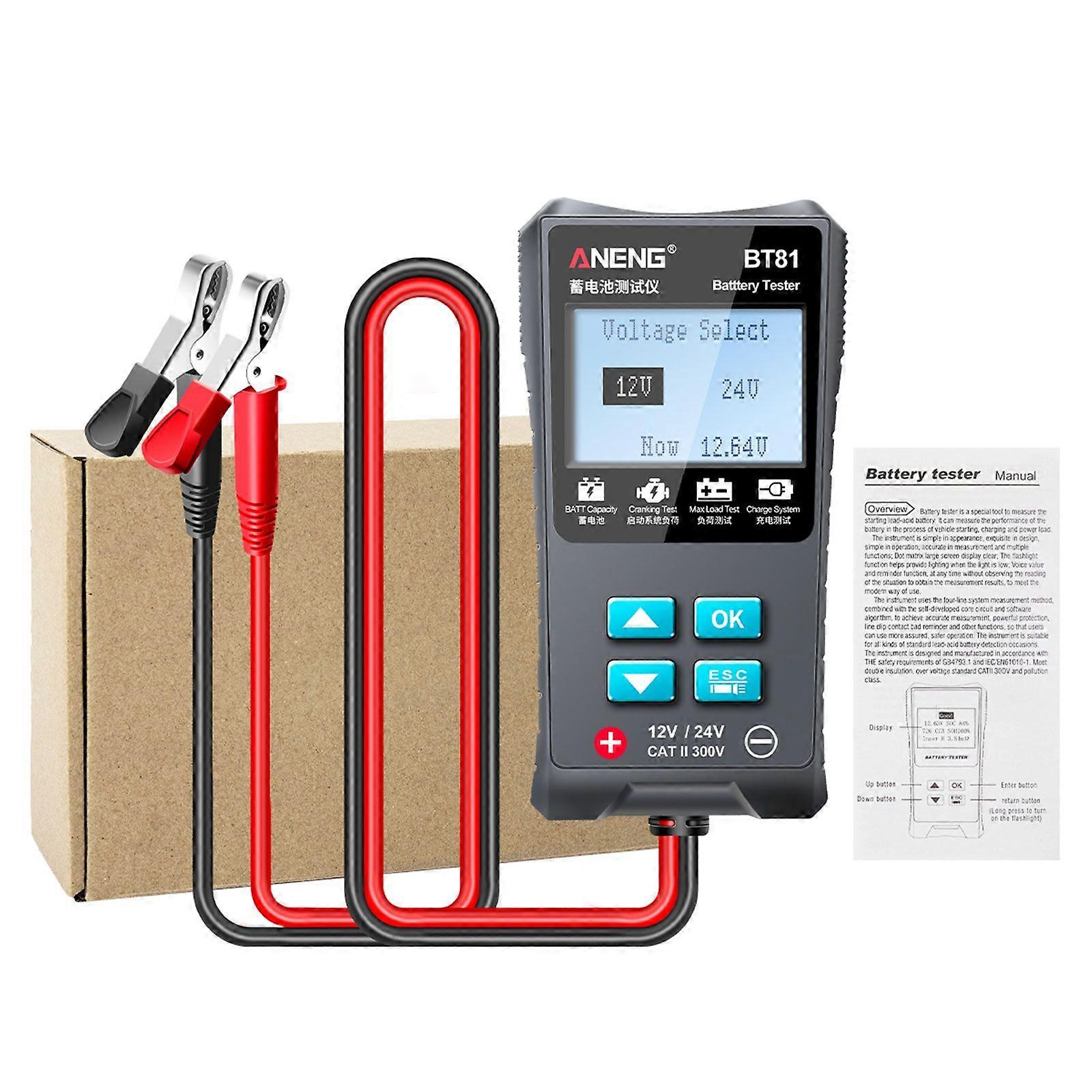 Battery Analyzer with Large Screen Auto Car Battery Tester Capacity/Starting