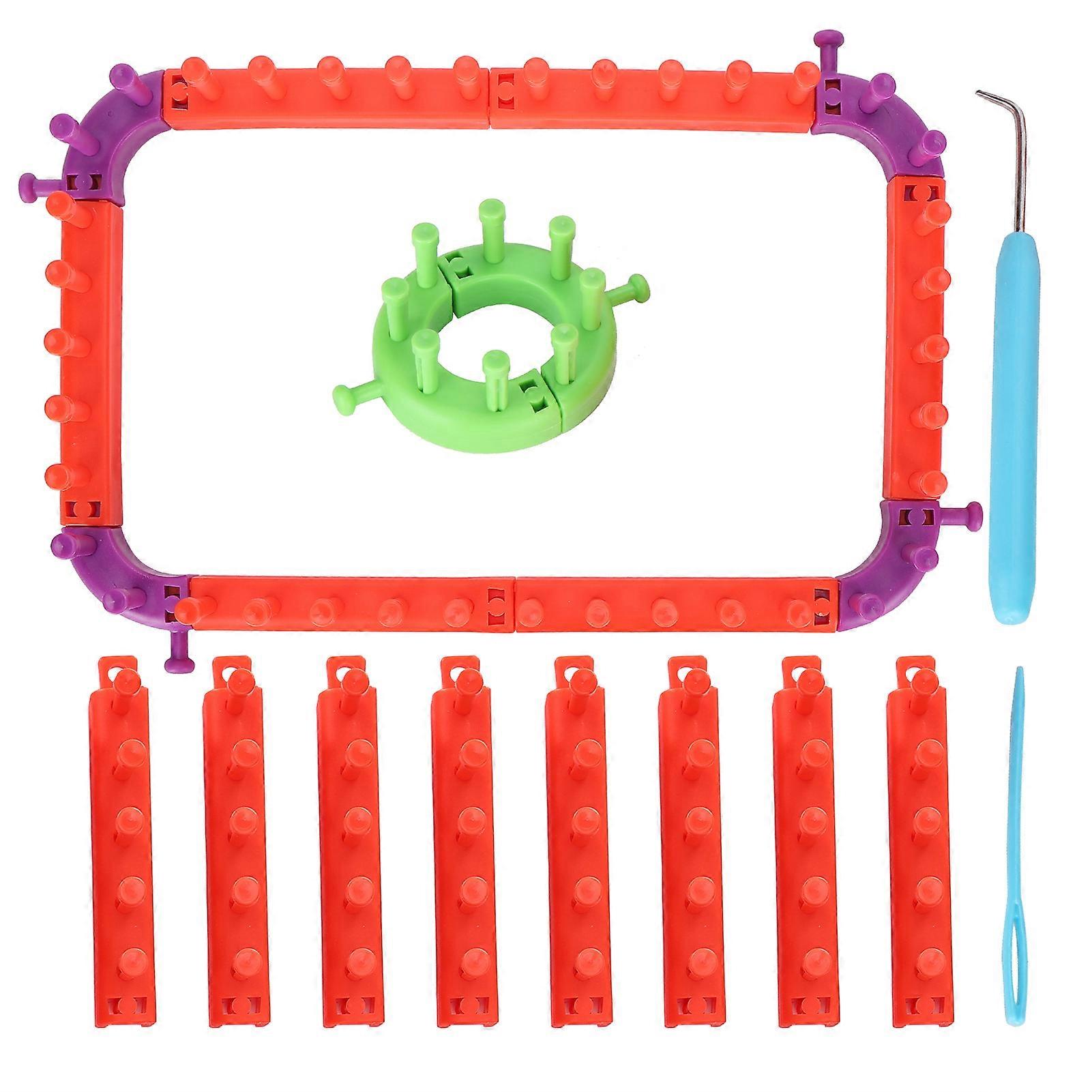 Knitting Loom Set Plastic Flexible Multifunctional Yarn Weaving Tool Accessories with Needle