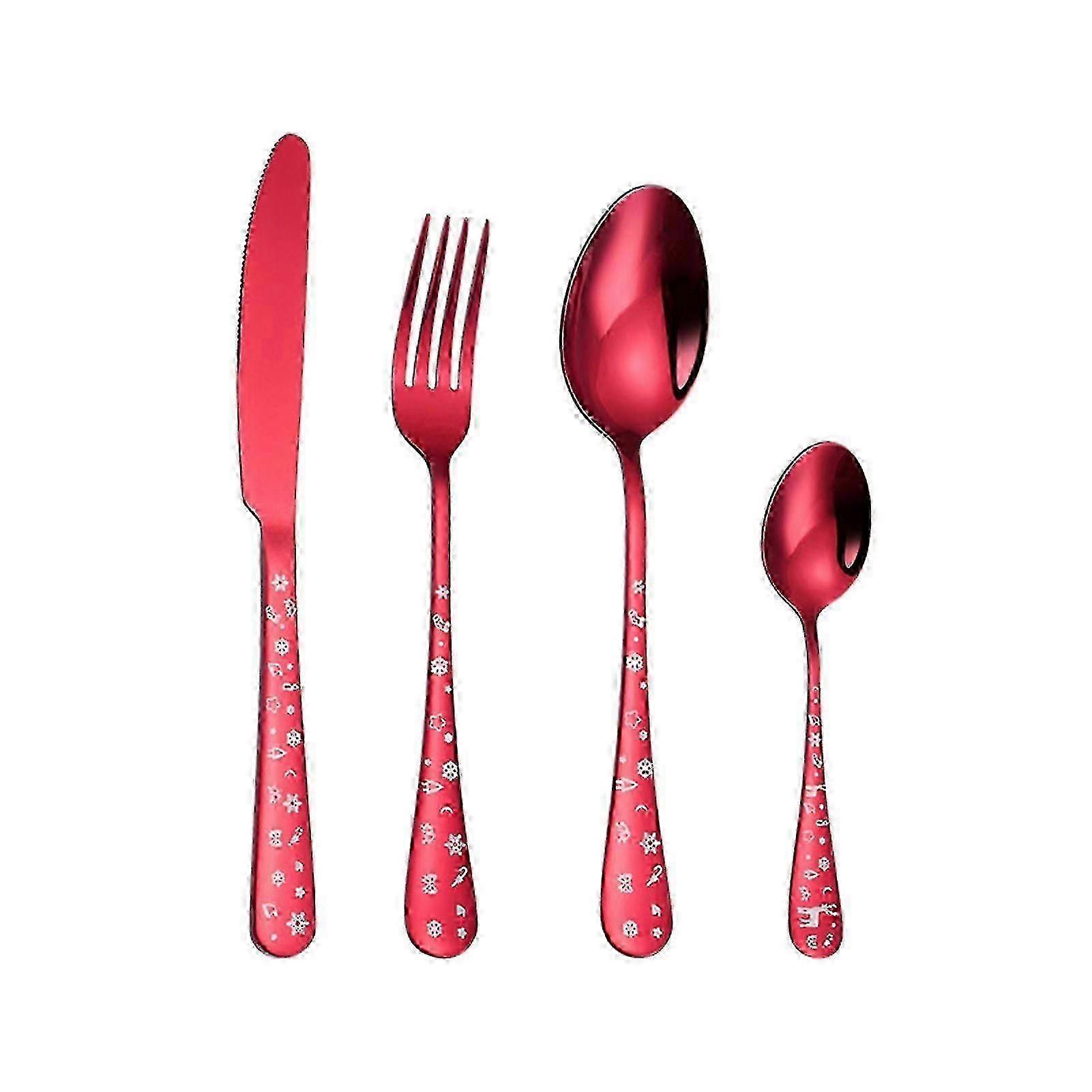 4pcs/set έξοχα μαχαιροπίρουνα που αντιδιαβρώνει το ομαλό πιρούνι λαβών ακρών ανοξείδωτου για την καθημερινή ζωή