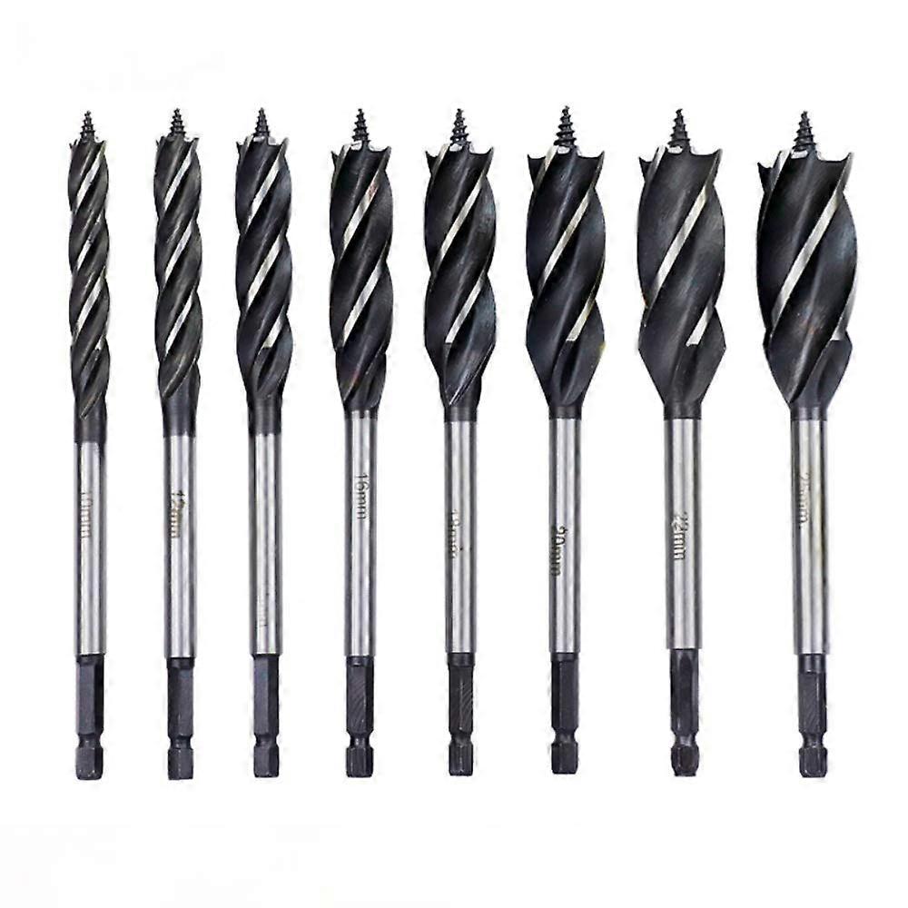 A-XINTONG 8PCS High Carbon Steel Boring Bits, 10-25mm Wood Cutting Twist Drill Bits
