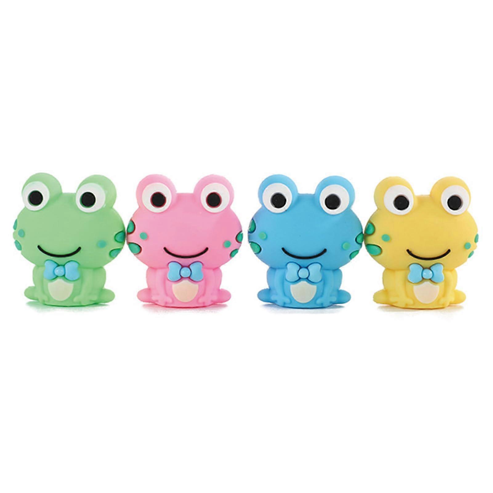 Cute Cartoon Frog Pencil Set - Kawaii PVC Stationery for School and Office, Small Manual Pencils (4 Frogs)