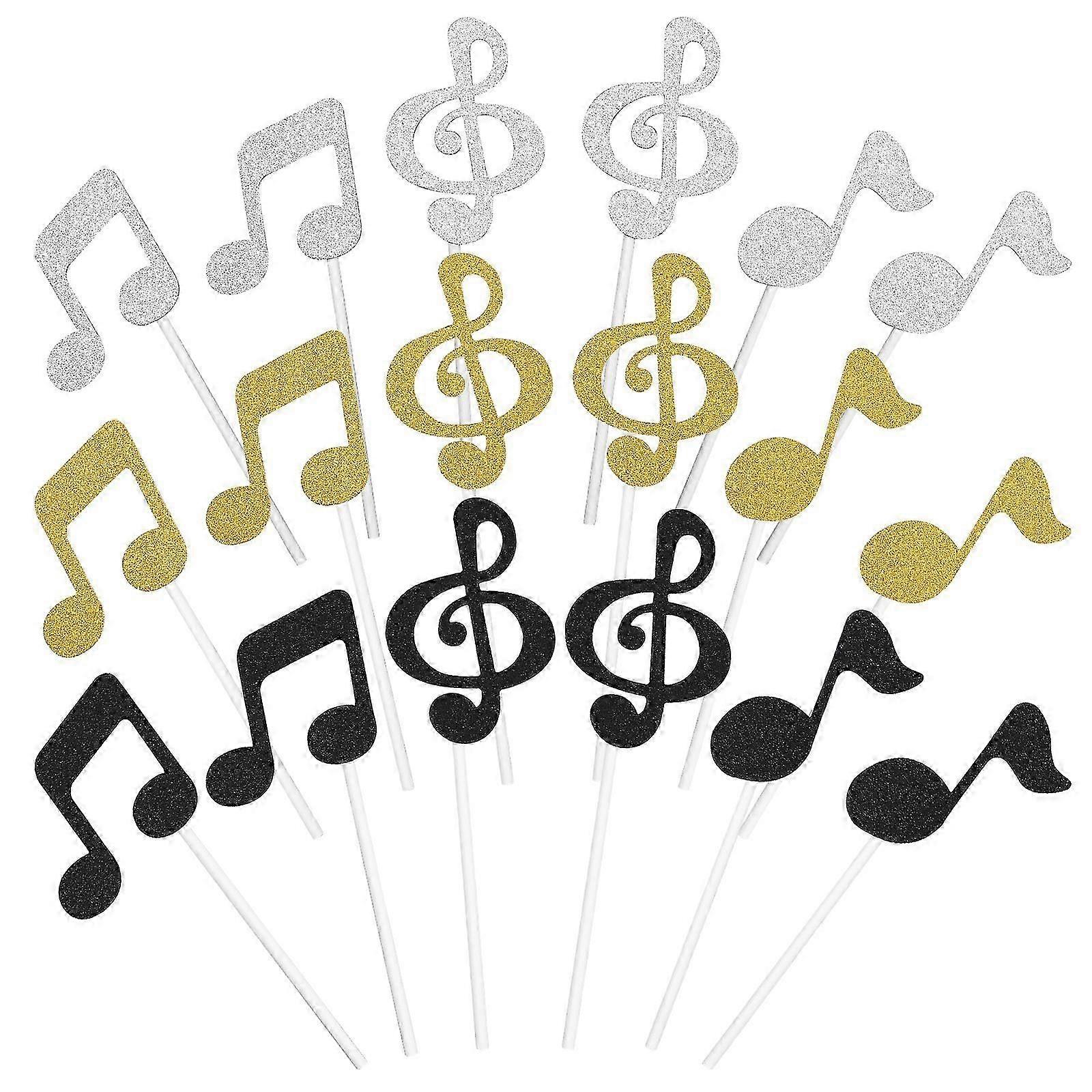 18 Pcs Coffee Decor Music Decorations Music Cake Decorations Rock Cupcake Topper Cake Decorations Music Notes Cupcake Toppers