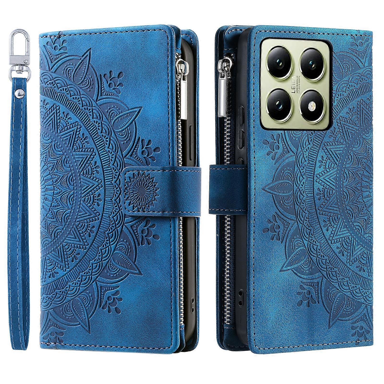 Multi-Card Totem Zipper Leather Phone Case