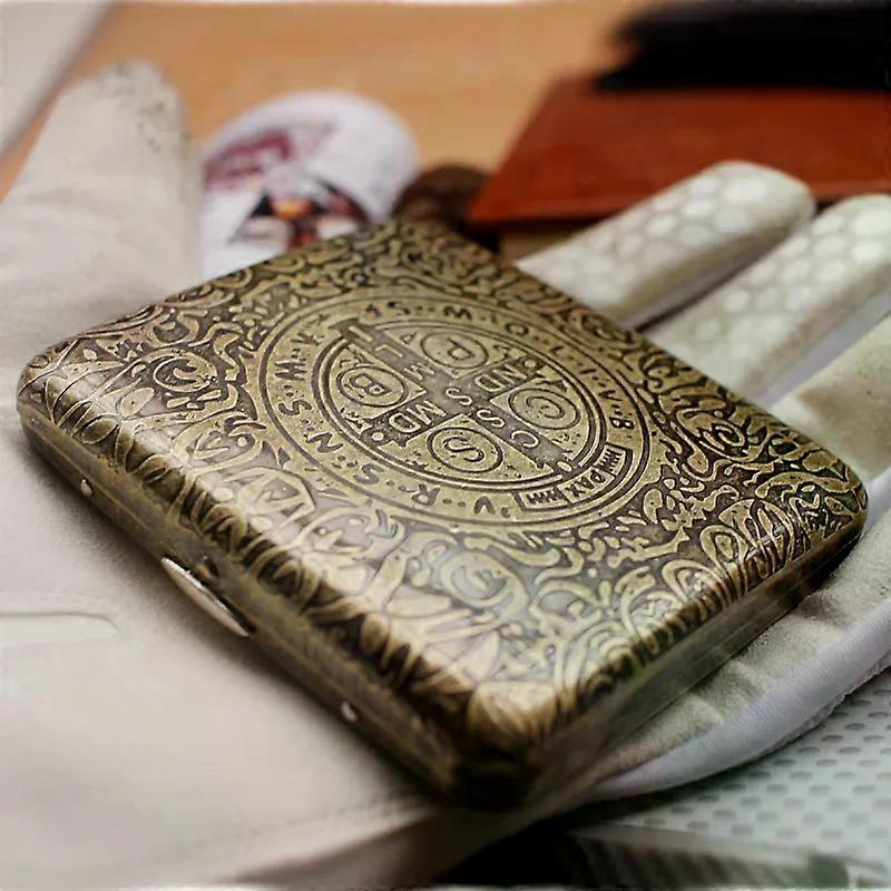 Cigarette Case 20 Pcs Portable Ultra-Thin Creative Anti-Pressure Men's Retro Cigarette Boxes Portable High-End Cigarette Boxes Cigarette Set