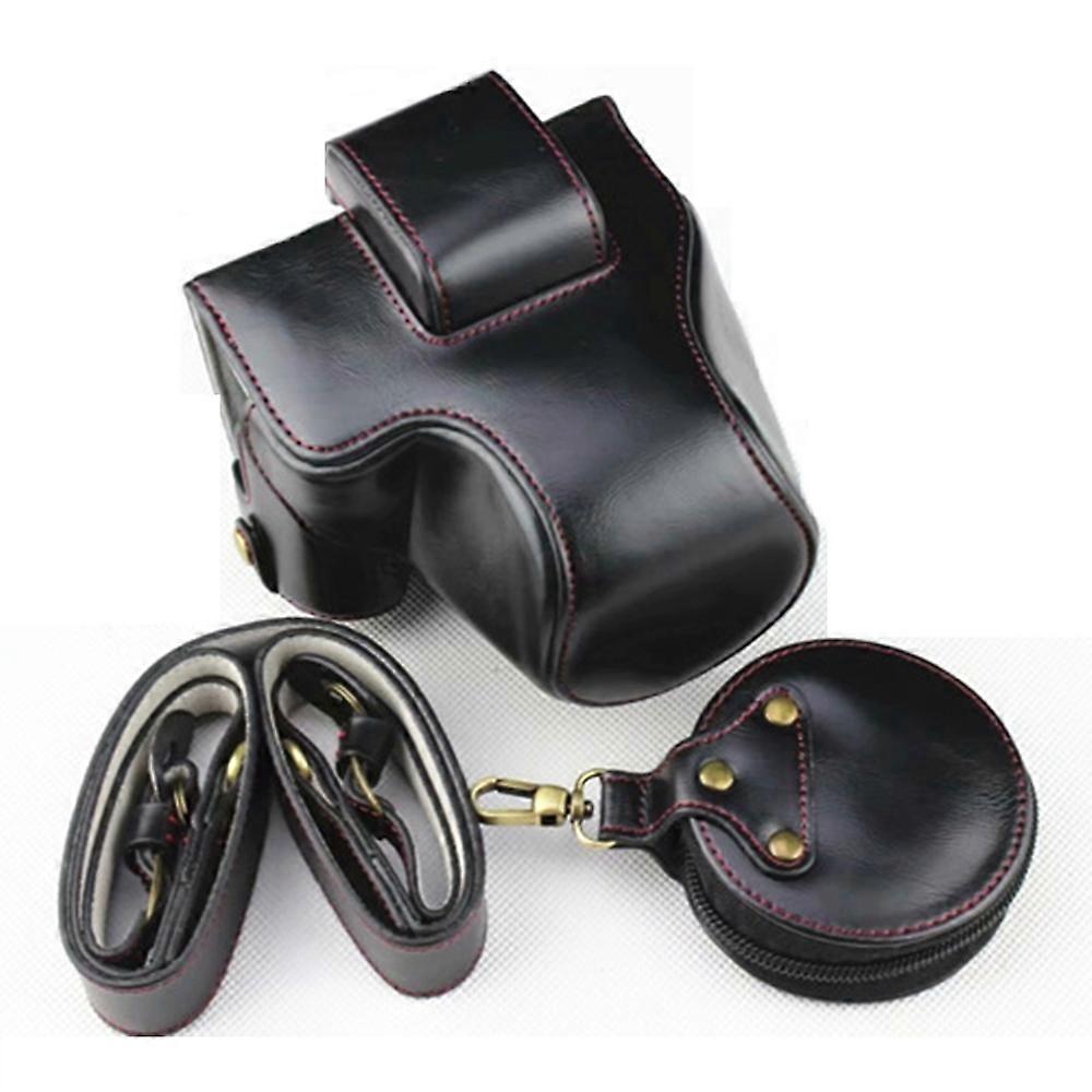 PU Leather Protective Bag Cover+Strap+Camera Lens Bag for Canon EOS M50