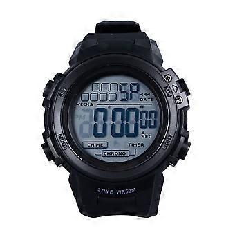 Mannen Zwart 50m Waterdicht LED Militaire Multifunctionele Stopwatch Countdown Automatische Datum Alarm Digitaal Sporthorloge voor Buiten