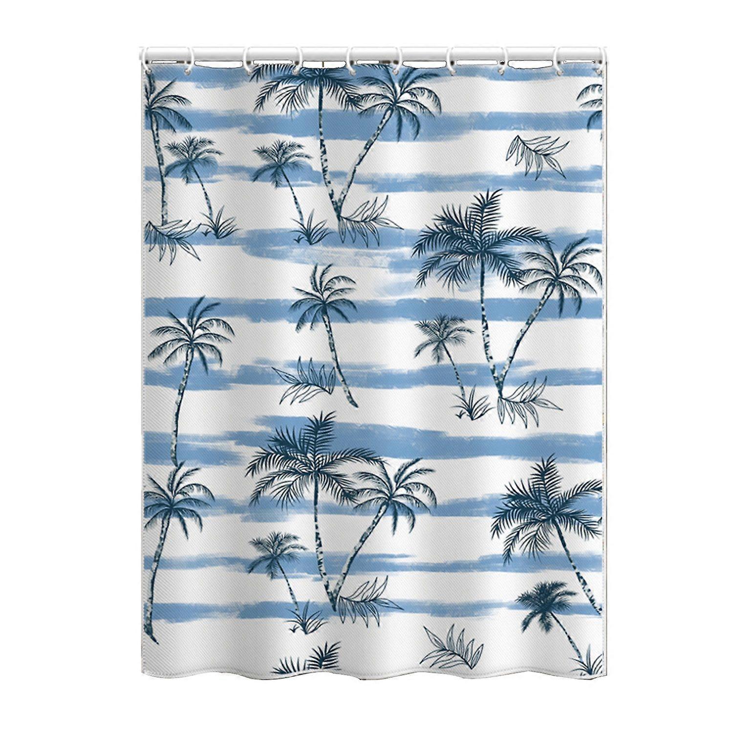 Coconut palm pattern shower screen Anti-mold design stylish modern bathroom decor