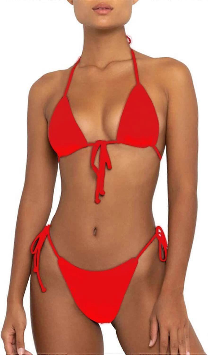 Bikinis Swimsuit Set pour Femmes Maillots de bain Triangle Maillot de bain Cravate String Thong