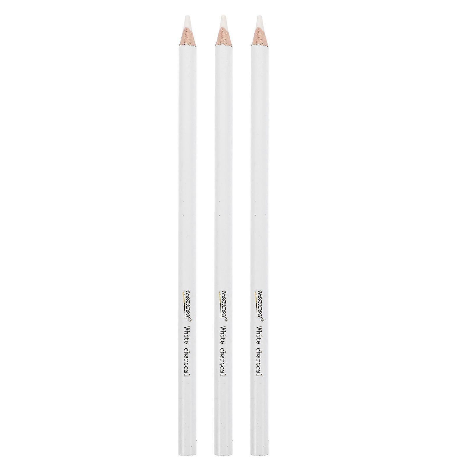 3pcs Charcoal Pencils Sketch White Pencils Drawing Sketching Painting Tools