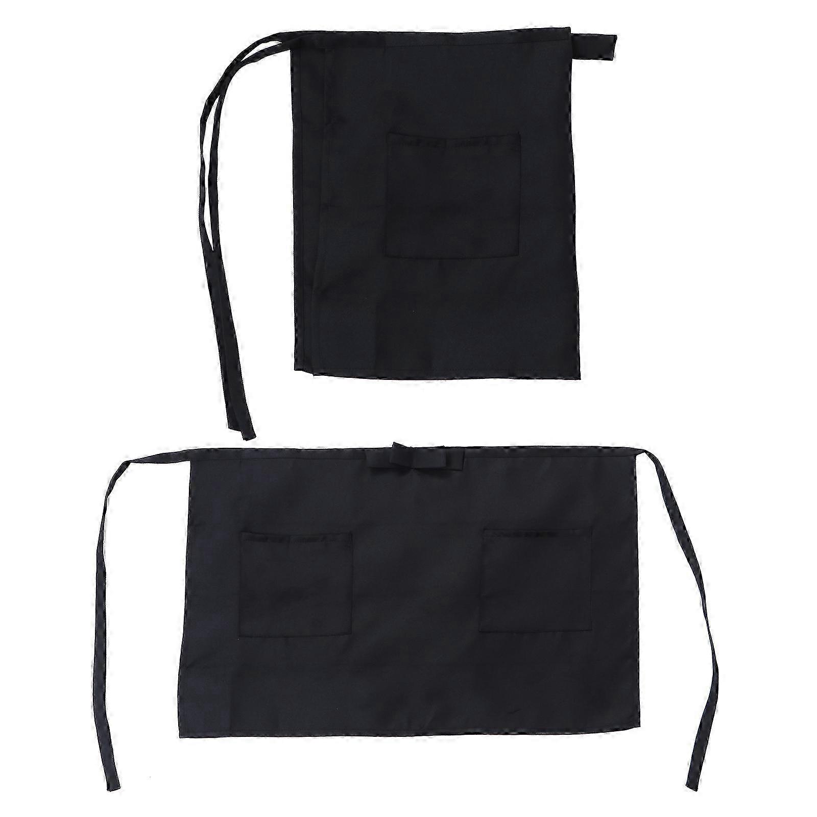 2Pcs Short Serving Aprons Universal Working Apron Half-length Cooking Apron