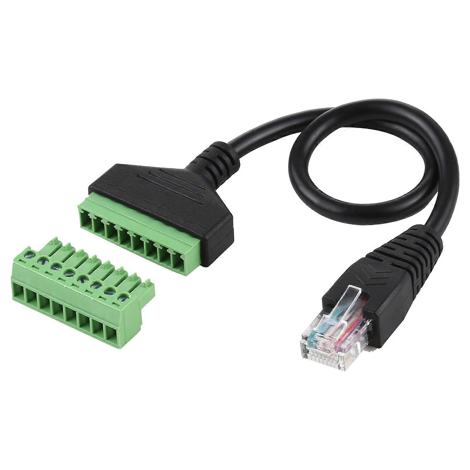 RJ45 Male Plug to 8 Pin Pluggable Terminals Solder-free USB Connector Solderless Connection Adapter Cable, Length: 30cm