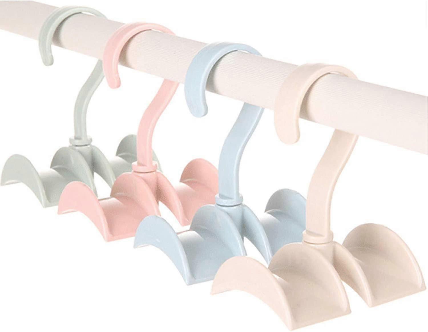 4pcs Non-slip Tie Scarf Storage Hooks Plastic Closet Rack Hanger