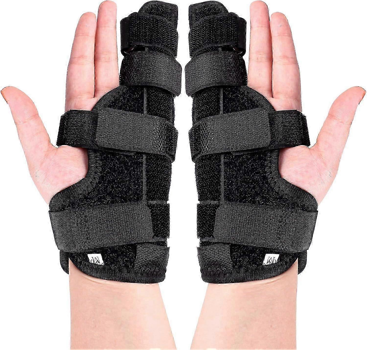 2024 New 2 Pack Boxer Finger Splint Padded Support Brace Boxer Fracture Splint Metacarpal Finger Splint Hand Brace for Trigger Finger