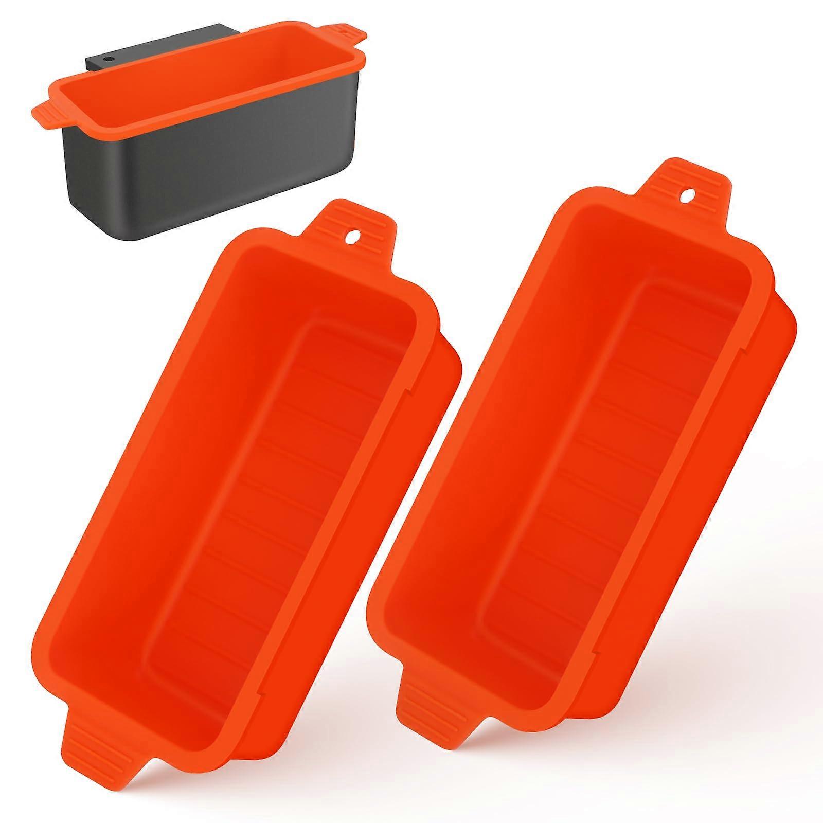 2 PCS Silicone Grease Catcher Cup Liners for Blackstone Griddle 36 28 22 17 Inch, Durable Reusable Orange Drip Pans