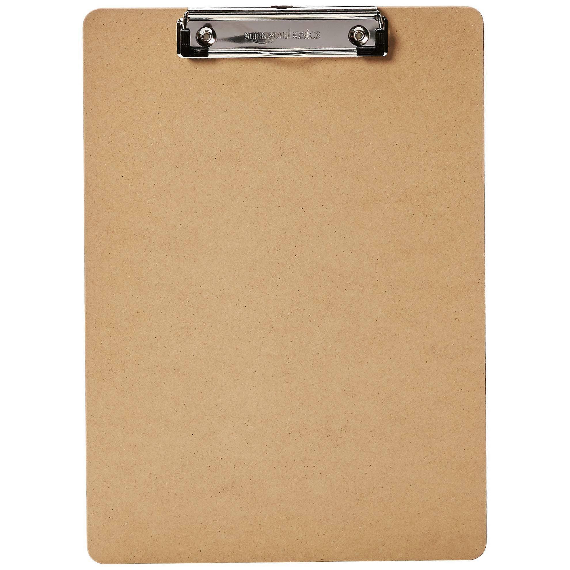 Hardboard Office Clipboard 6-Pack, Brown, Durable Writing Surface, 9x12.5 Inches, Ideal for Students and Professionals