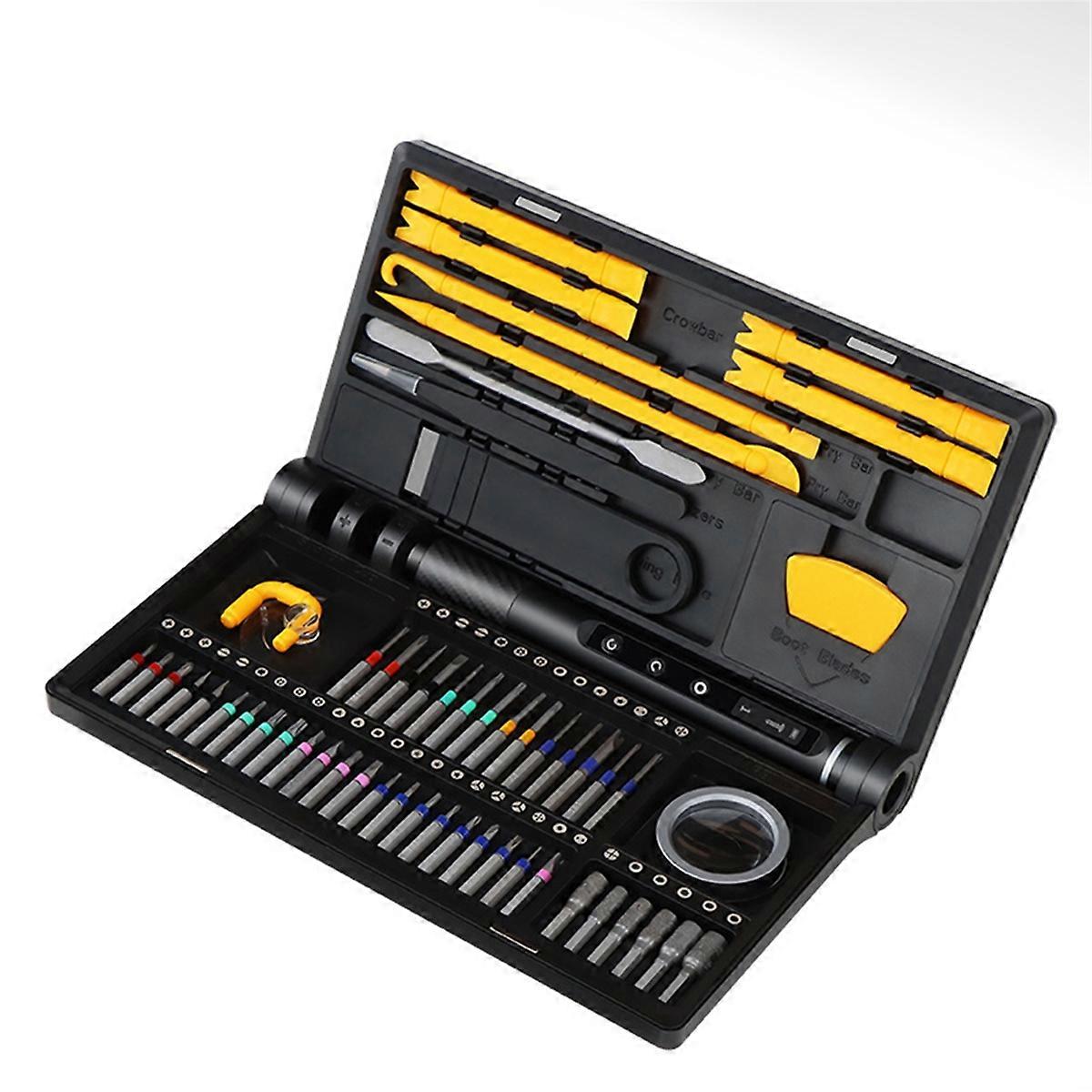 Precision Electric Screwdriver Set Cordless with Magnetic Bits 5 Torque 0.52N Tweezers PC Phone Rep