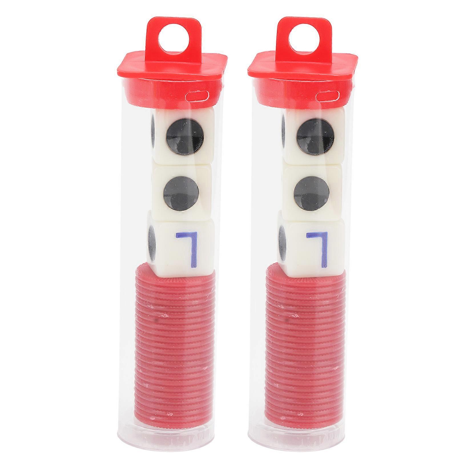 2 Sets Left Right Center Dice Game 16mm With 3 Dices 24 Chips for Family Nights Friends Gatherings Games Parties