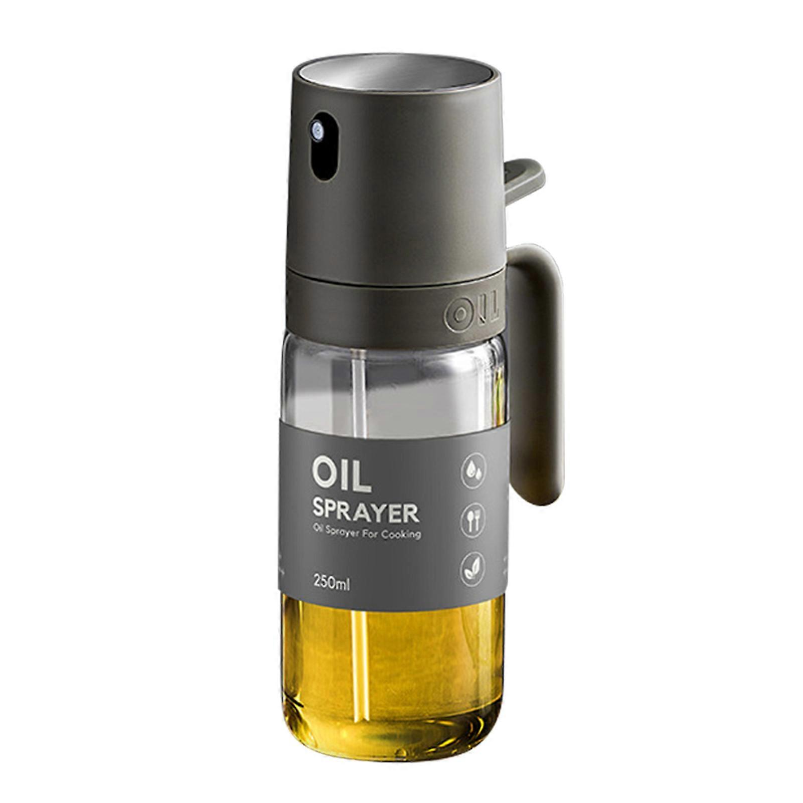 Glass Oil Spray Bottle Drip Free Spout Non-Slip Handle Cruet Container for Salad Making Cooking Baking