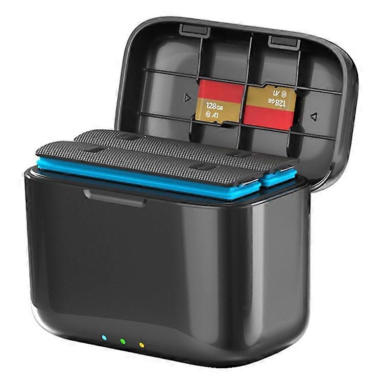 AMAGISN Compatible For Insta360 X4 Sports Camera Fast Charging Battery Box Memory Card Storage Case (No Battery)