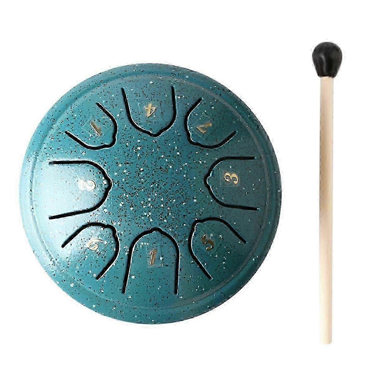 8-Note Steel Tongue Drum - 4.5" Chakra Rain Drum with Padded Mallets
