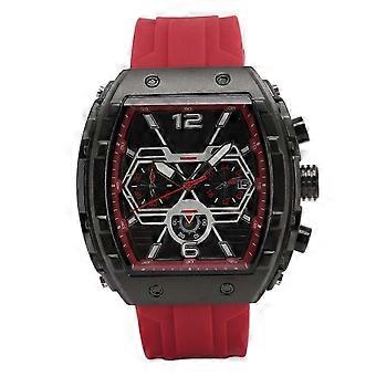 Män Kvarts Klocka Exakt Timing Vattentät Armbandsur Med Silikonrem För Företag Casual Wear Svart Röd