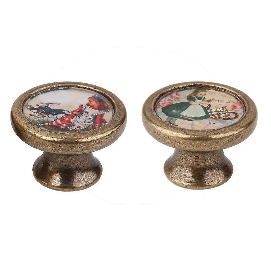 2pcs Brass Cabinet Cupboard Door Drawer Handle Pulls Knob