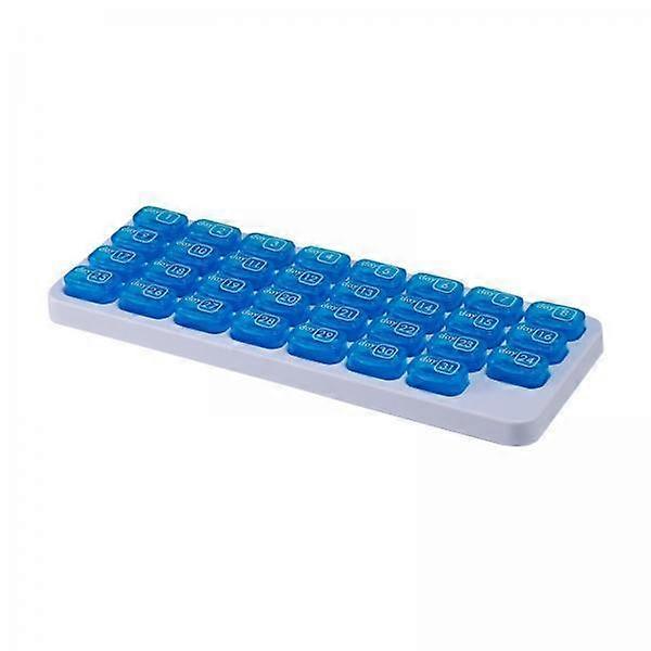 2-4pack 31-Grids Pill Box Monthly 31 Days 31 Compartments for Travel Capsule