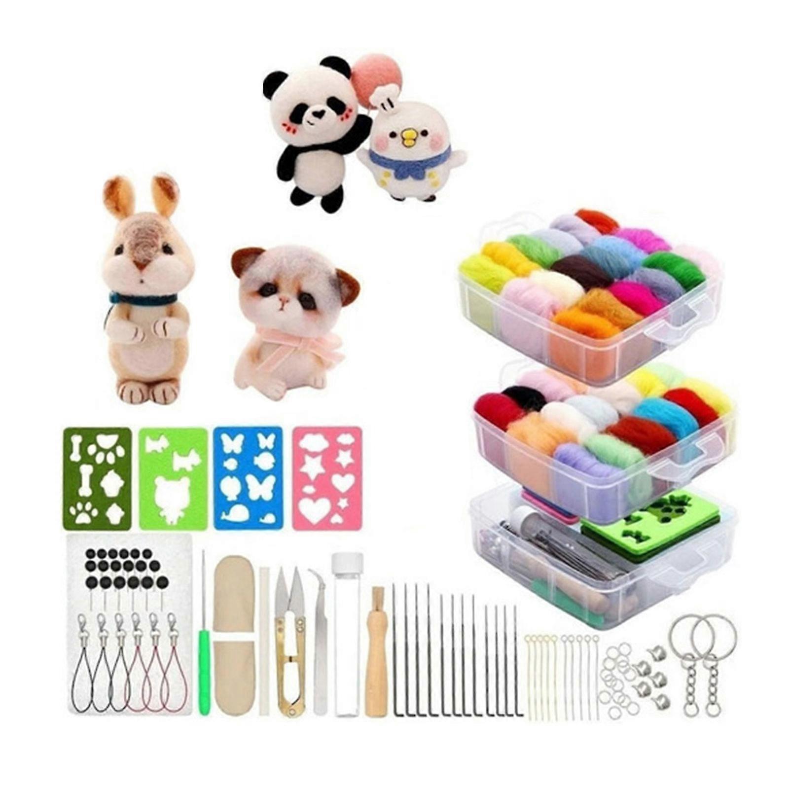 30/36/40/50 Colors Needle Felting Set, DIY Wool Felt Set Felting Starter Kits with Felting Needle Tool and Colorful Wool