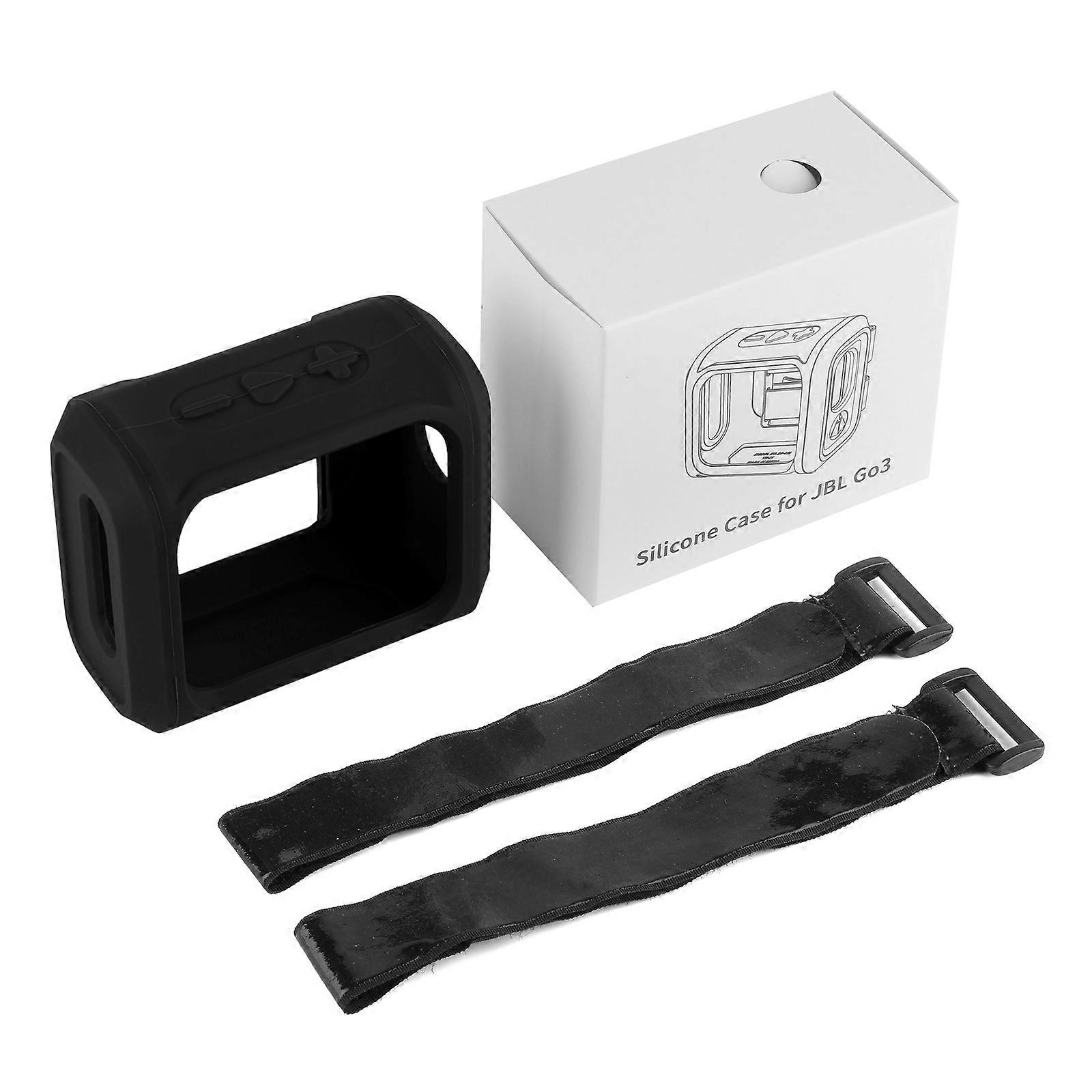 Sweatproof Travelling for Case with Strap for-JBL GO3 Speaker Holder for Protection for Shell Waterproof Carrying Holder  Black