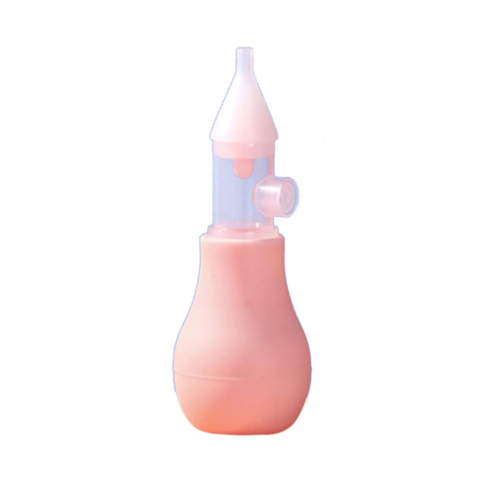 Soft Nasal Aspirator for Baby Nose Vacuum Suction Manual Nose Aspirator Nasal Cleaning Tool Backflow-proof Nose Sucker Pink