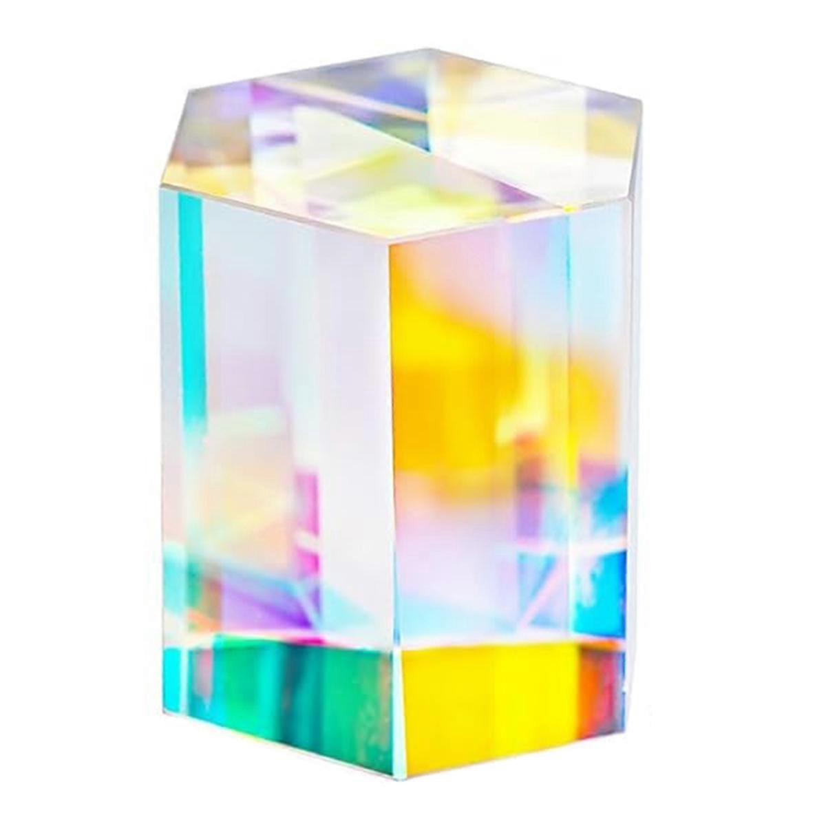1.2 Inch Optical RGB Dispersion Prism X-Cube for Physics Teach Rainbow Prism Crystal Cube Prism Pho