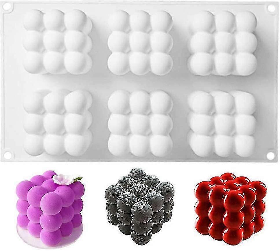 Non-stick Bubble Candle Silicone Mold 6 In1 Handmade Soy Wax Candle Mold, 3d