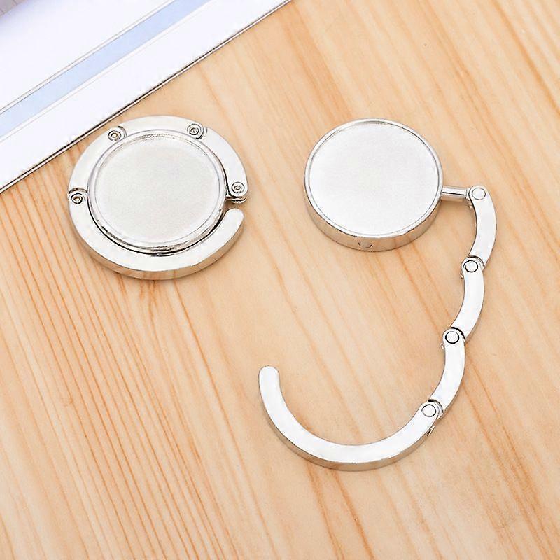 Set of 2 - Silver Foldable Aluminum Table Bag Hooks, Non-Slip, Anti-Scratch - Office Bag Holder Max. 3 kg