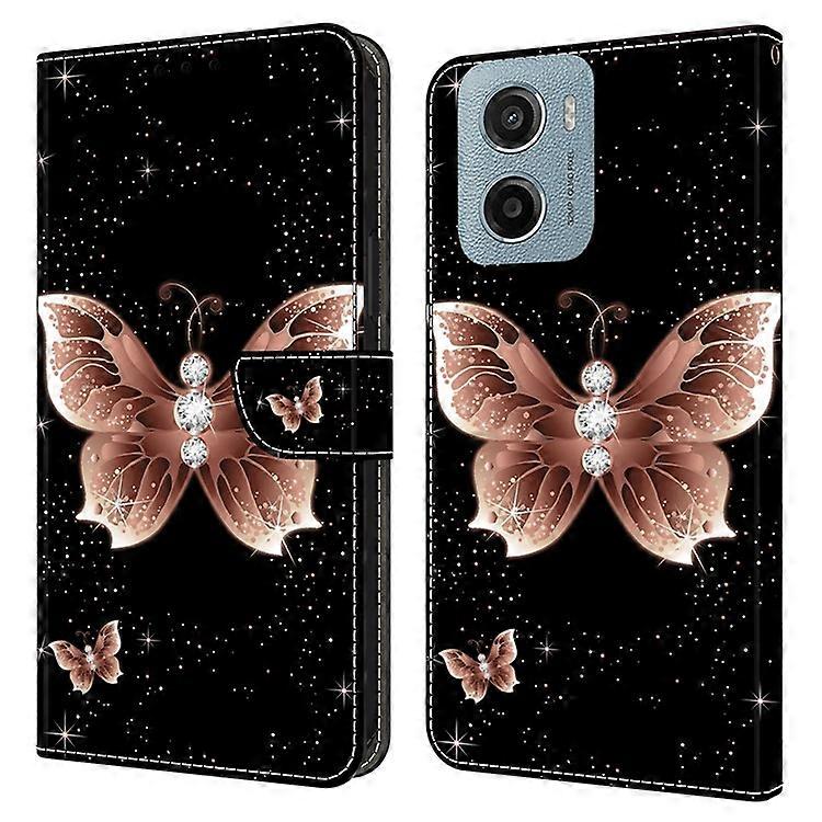 Compatible For Motorola Moto E15 4G Case 3D Pattern PU Leather Wallet Phone Cover with Stand