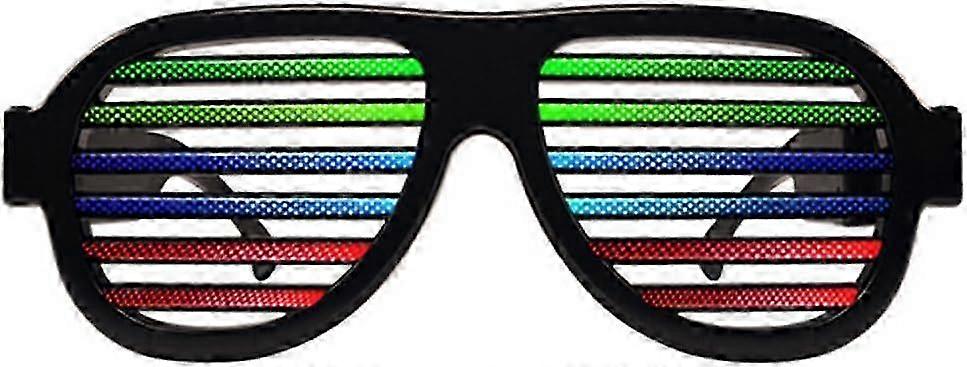 Sound Reactive Light Up Shutter Glasses - USB Rechargeable - Black