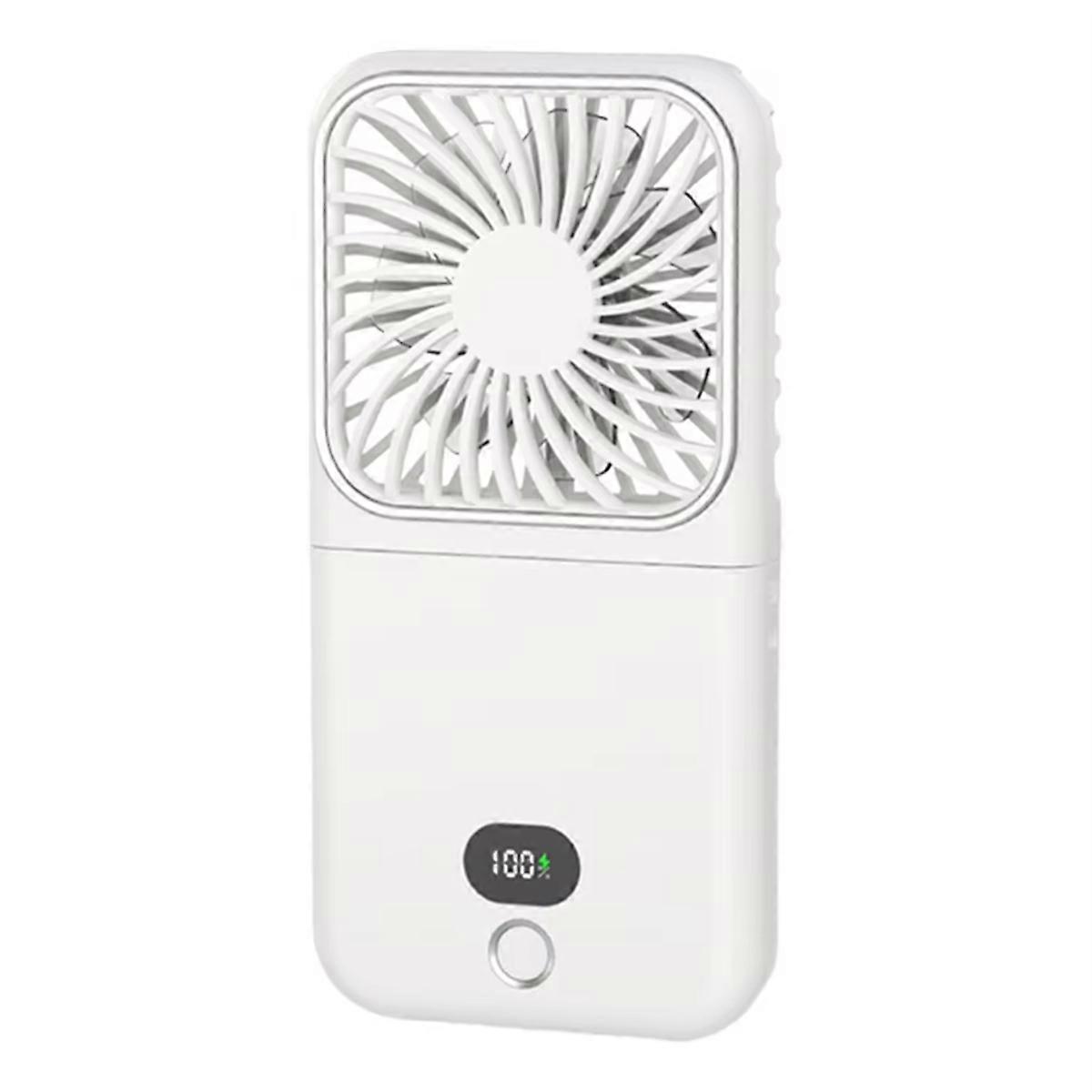 Versatile 3-in-1 Folding Fan with Integrated Makeup Mirror,Rechargeable,Portable Desktop Fan for Tr