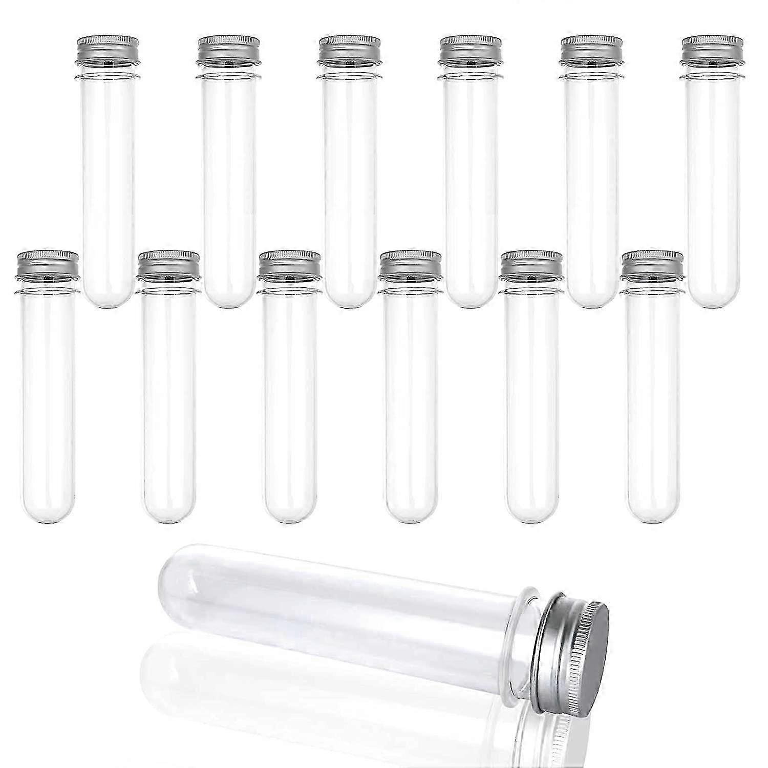 20Pcs Clear Plastic Test Tubes 110Ml Reusable Transparent Container Tubes for Candy Storage, Liquid