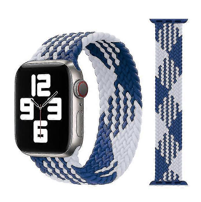 Apple Watch Nylon Strap - Blue & White Woven Band