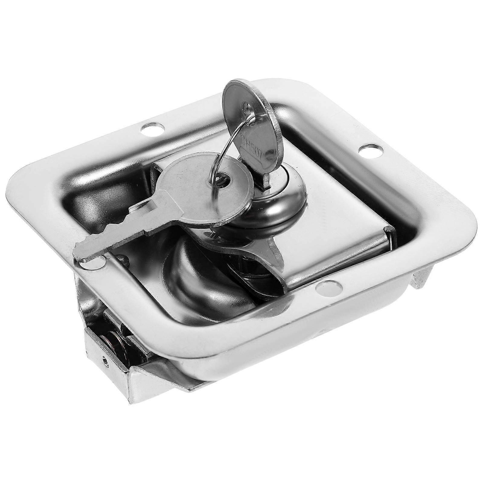 1 Set Stainless Steel Drawer Lock with Paddle Handle Buried Type Collision Lock